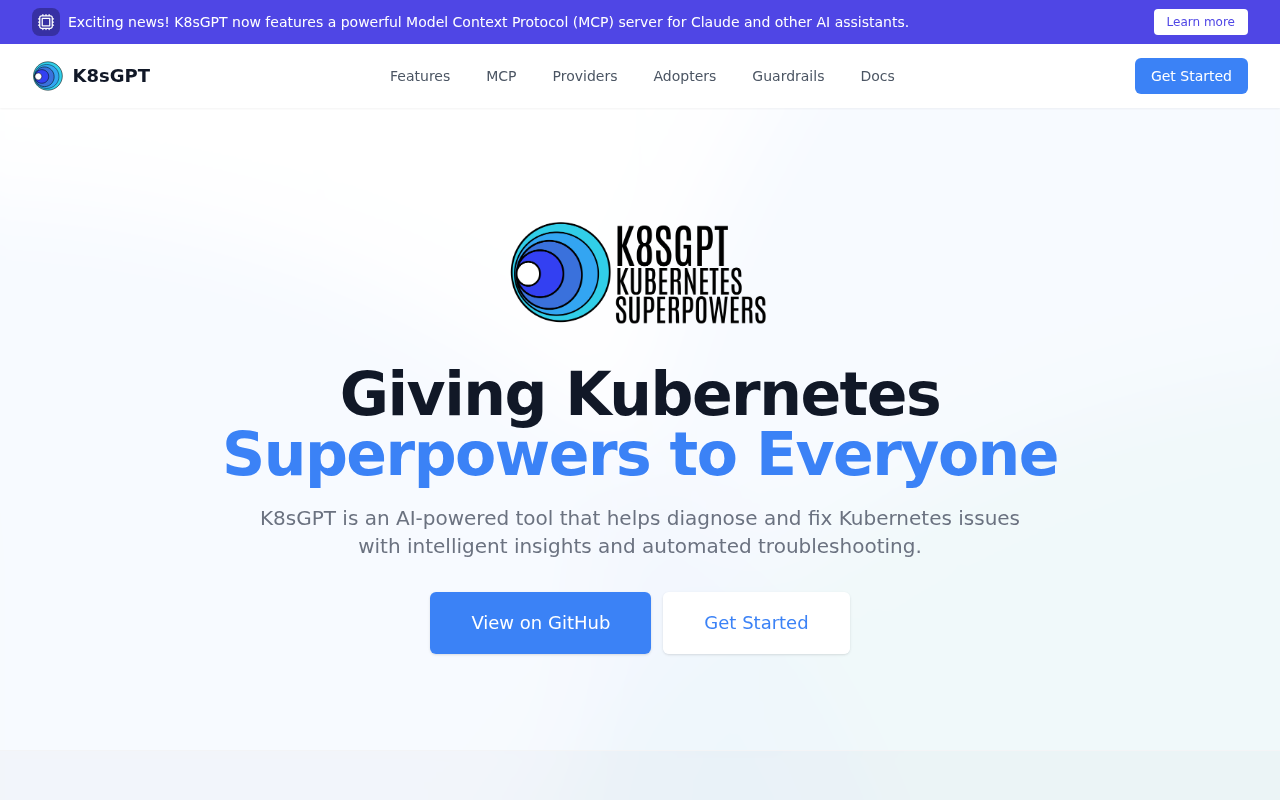 K8sGPT product interface