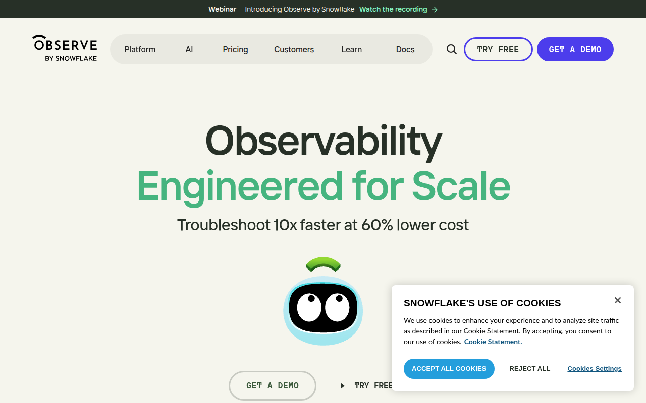 Observe, Inc. product interface