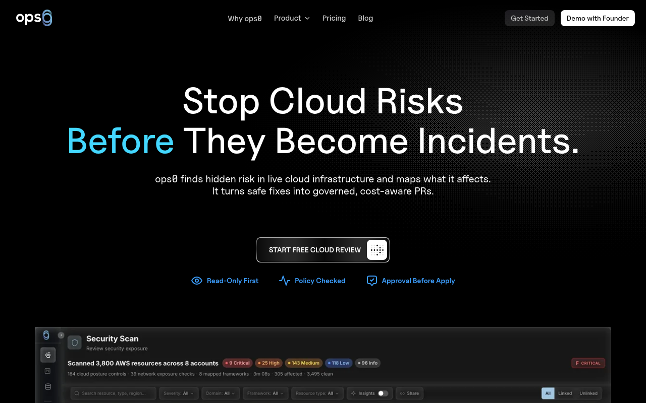Ops0 product interface