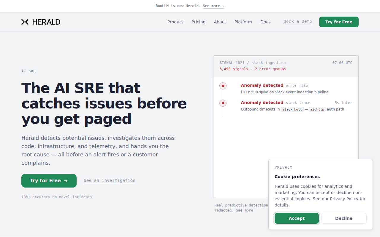 RunLLM product interface